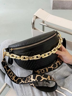 Плетеная поясная сумка с цепочкой