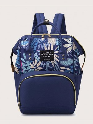 Рюкзак для подгузников большей емкости с узором листвы