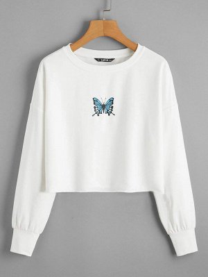 Пуловер с принтом 'бабочка'