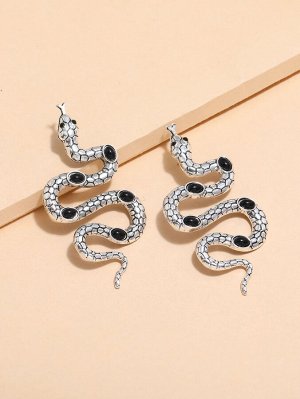 Серьги-гвоздики в форме змеи