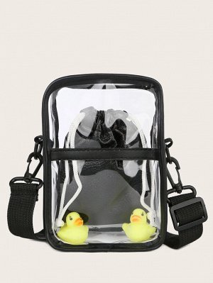 Прозрачная сумка через плечо с декором утки