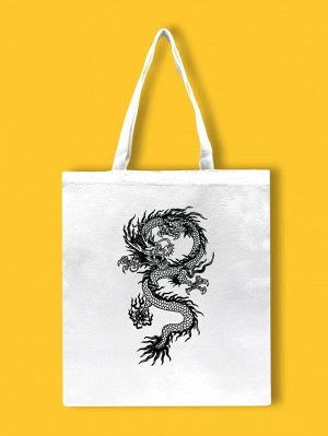 Сумка-шоппер с принтом китайского дракона