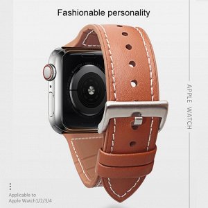 Ремешок для Apple Watch Premium эко-кожа + резиновая подложка 42-44-45-49 mm