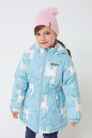 Crockid Куртка(Осень-Зима)+girls (холодный голубой, волшебные олени)