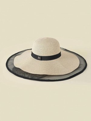 Шляпа от солнца с сетчатой отделкой