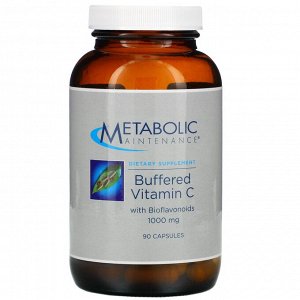 Metabolic Maintenance, Буферизованный витамин C с биофлавоноидами, 1000 мг, 90 капсул