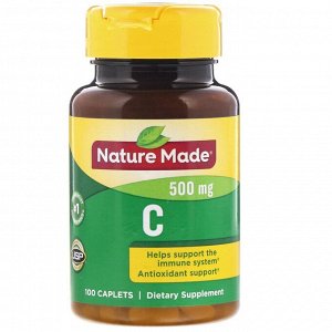Nature Made, Витамин C, 500 мг, 100 капсул