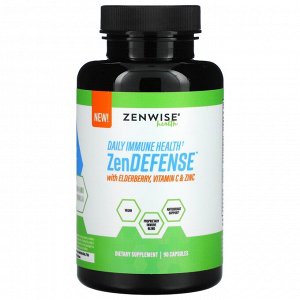 Zenwise Health, ZenDEFENSE с бузиной, витамином C и цинком, 90 капсул