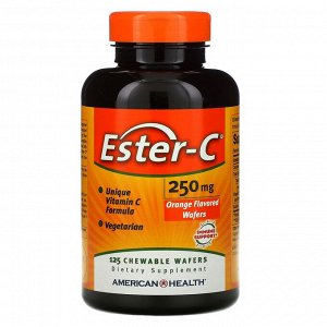 American Health, Ester-C, с апельсиновым вкусом, 250 мг, 125 жевательных таблеток