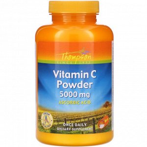 Thompson, Витамин C в порошке, 5000 мг, 8 унций