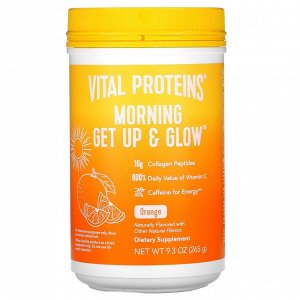 Vital Proteins, Morning Get Up & Glow, апельсин, 265 г (9,3 унции)
