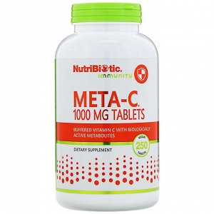 NutriBiotic, Immunity, Meta-C, 1000 мг, 250 таблеток растительного происхождения