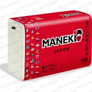 Салфетки бумажные Maneki RED, 2-слойные, 150шт