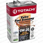 Масло моторное Totachi Extra Fuel 0w20 синтетическое, API SN, ILSAC GF-5, для бензинового двигателя, 4л, арт. 4562374690622