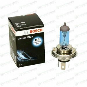 Лампа галогенная Bosch Xenon Blue H4 (P43t, T16), 12В, 60/55Вт, 4200K, 1 шт