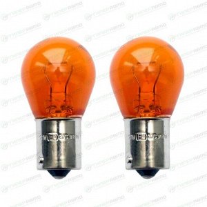 Лампа Koito PY21W (BAU15s, S25), 12В, 21Вт, оранжевая, комплект 2 шт