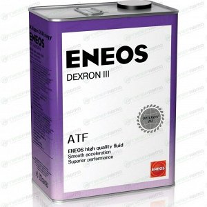 Масло трансмиссионное Eneos АTF Dexron III, минеральное, для АКПП и ГУР, 4л, арт. oil1309/8809478941974