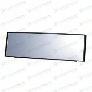 Зеркало салонное Carmate Convex Mirror, прямоугольное, панорамное, 75x240мм, с хромовым напылением от яркого света и УФ-лучей, чёрное, арт. M8