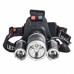 Аккумуляторный налобный фонарь HL-720 Cree T6 LED - яркий налобный фонарь с тремя лампами мощностью светового потока 2200 люмен. Питание от двух долговечных аккумуляторов 18650 с быстрой подзарядкой о