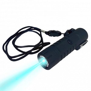 Тактический водонепроницаемый LED-фонарь с зажигалкой (черный) - Яркий светодиодный фонарик в прочном корпусе по классу IP67. Быстрая зарядка от любого устройства по USB. Беспламенная зажигалка отличн