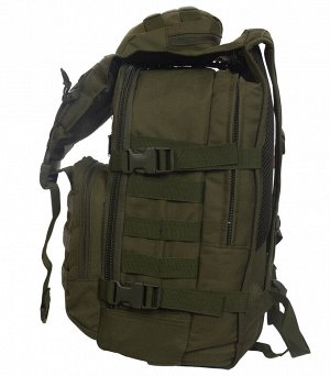 Лучший рюкзак для мужчин на 30-35 литров (хаки-олива) (CH-059) №116 - Широкие плечевые лямки с регулировкой равномерно распределяют вес груза на плечах, а грудная стяжка закрепляет штурмовой рюкзак во