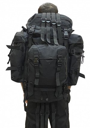 100-литровый модульный тактический рюкзак (черный) - (CH-096) Большой отсек на тыльной стороне можно использовать для ношения компактного ноутбука или радиостанции. Возможна установка гидратора на 2-4