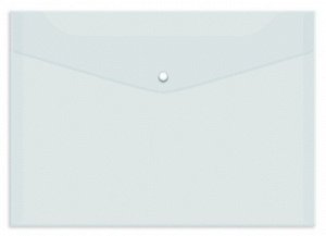 Пaпка-конверт на кнопке А4, 150мкм, прозрачная