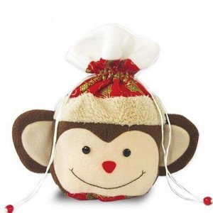 Упаковка для новогоднего подарка Шапка - обезьянка (текстиль)