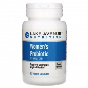 Lake Avenue Nutrition, Пробиотики для женщин, 20 млрд КОЕ, 60 растительных капсул