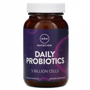 MRM, Nutrition, пробиотики для ежедневной поддержки, 5 млрд клеток, 30 растительных капсул