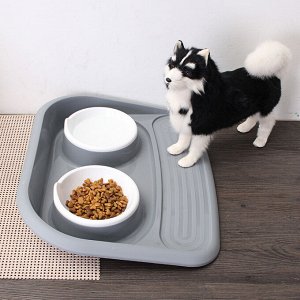 Пластиковый поднос с мисками для собак и кошек