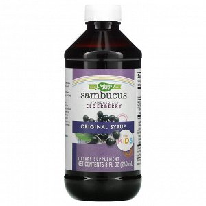 Nature's Way, Sambucus для детей, стандартизированный экстракт бузины, оригинальный сироп, 240 мл (8 жидк. унций)