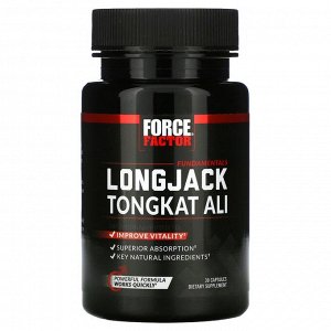 Force Factor, Longjack Tongkat Ali, эврикома длиннолистная, 500 мг, 30 капсул