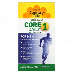 Country Life, Мультивитамины Core Daily-1, для мужчин, 60 таблеток