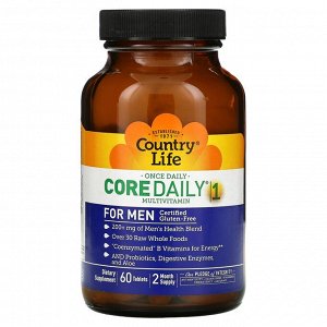 Country Life, Мультивитамины Core Daily-1, для мужчин, 60 таблеток