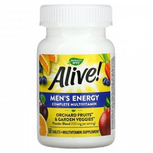 Nature's Way, Alive! для мужчин, комплекс мультивитаминов и мультиминералов для пополнения запаса энергии, 50 таблеток