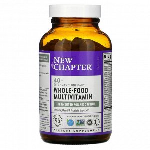 New Chapter, Every Man Ежедневная мультивитаминная добавка для мужчин 40+, 96 вегетарианских таблеток