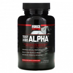 Force Factor, Test X180 Alpha, бустер тестостерона, 120 капсул