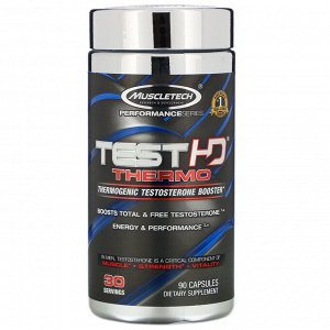 Muscletech, серия Performance, Test HD Thermo, термогенный усилитель выработки тестостерона, 90 капсул