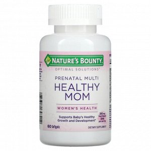 Nature's Bounty, Optimal Solutions, Healthy Mom, мультивитамины для беременных, 60 мягких таблеток