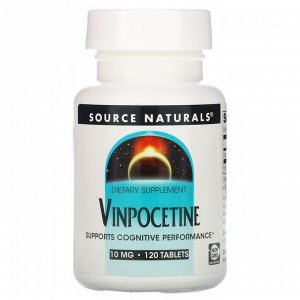 Source Naturals, винпоцетин, 10 мг, 120 таблеток