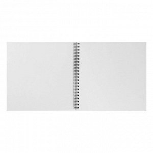 Скетчбук 195 x 195 мм, 40 листов на гребне "Палитра", обложка мелованный картон, глянцевая ламинация, блок 120 г/м2