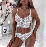 Женское нижнее кружевное белье, цвет белый