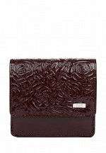 Кошелек ВАЛЛИ CHERRY кожа лак бордо тиснение розы