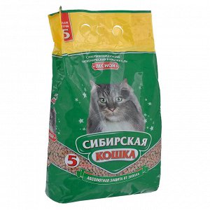 Гигиенический наполнитель "Сибирская кошка" Лесной 5л/4шт (древ. гран. 10мм)
