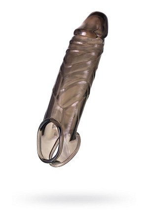 Насадка на пенис XLover by TOYFA для увеличения размера, TPE, черный прозрачный, 15,5 см