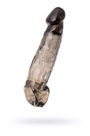 Насадка на пенис XLover by TOYFA, для увеличения размера, TPE, черный прозрачный, 19.5 см