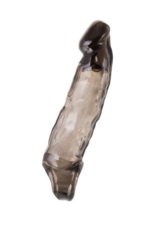 Насадка на пенис XLover by TOYFA, для увеличения размера, TPE, черный прозрачный, 19.5 см