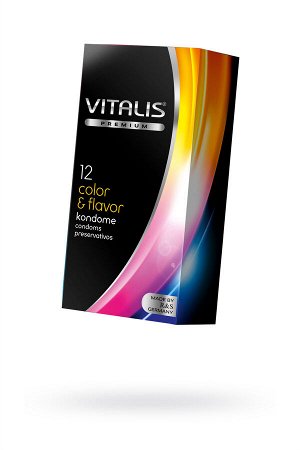 Презервативы "VITALIS" PREMIUM №12 color and flavor - цветные/ароматизированные (ширина 53mm)