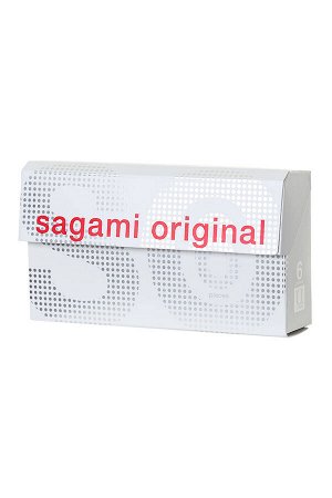 Презервативы Sagami, original 0.02, полиуретан, ультратонкие, гладкие, 19 см, 5,8 см, 6 шт.